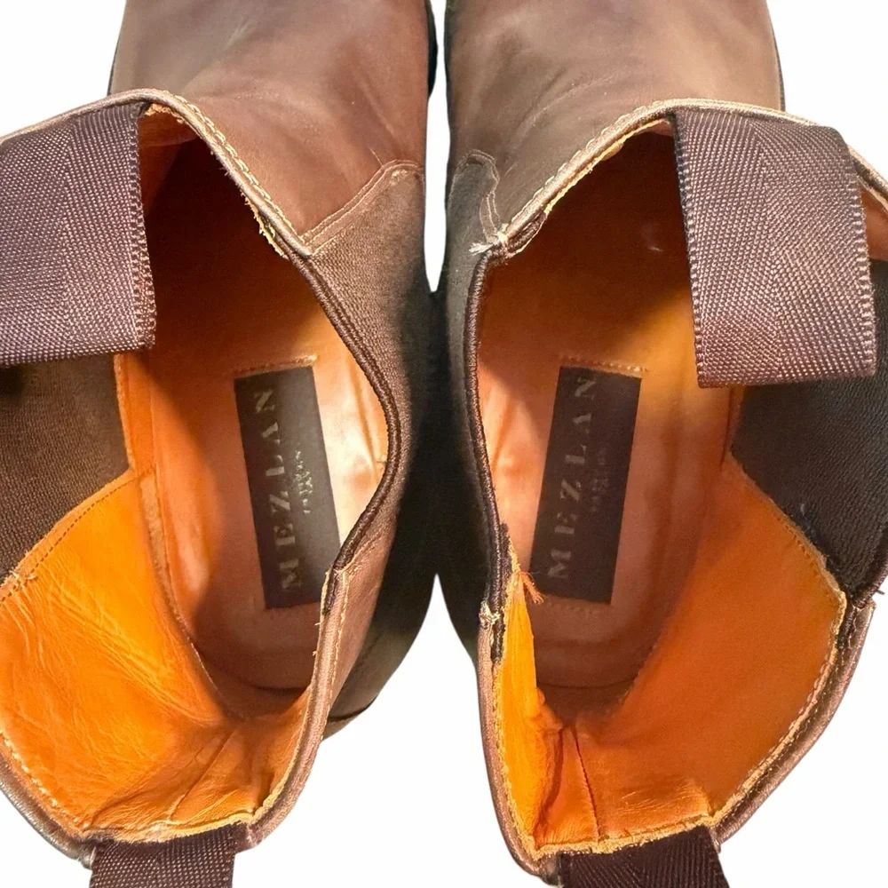 Mezlan Dark Brown Leather Ankle Boots Mens‎ 9.5